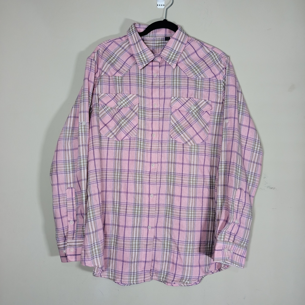 Casual Pink Plaid Down Shirt
